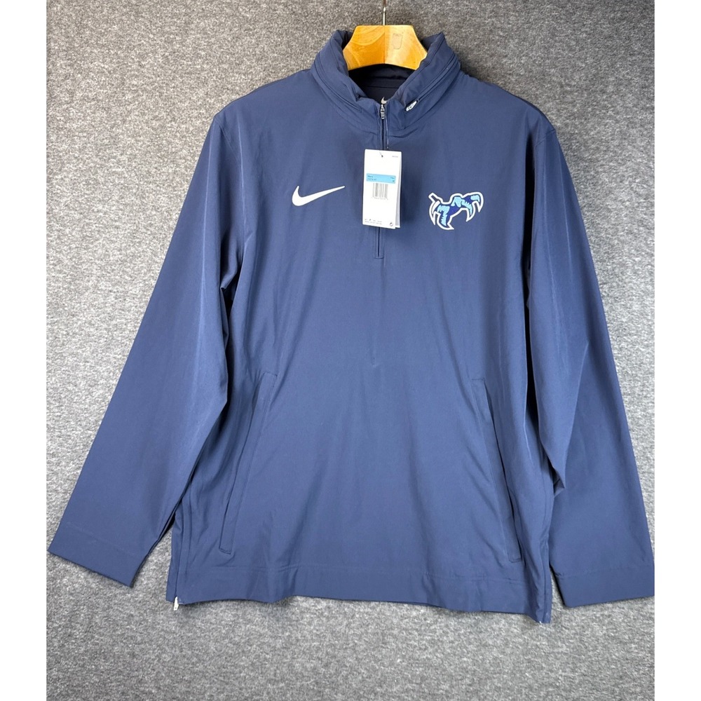 Nike Football 1/4 Zip Hooded Coaches Wind Jacket Men Size‎ M DV6754-421 Blue NWT